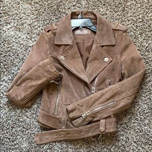 Blank NYC Moto Jacket Morning Suede XS